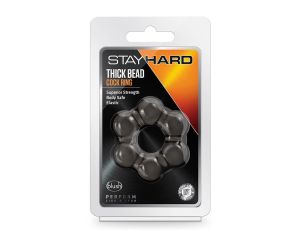 STAY HARD THICK BEAD COCK RING BLACK