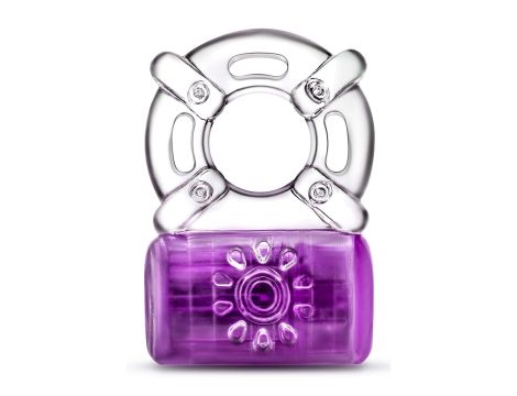 PLAY WITH ME ONE NIGHT STAND VIBRATING C-RING PURPLE - 3