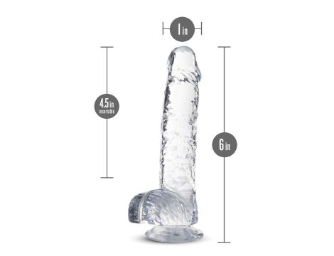 NATURALLY YOURS  6" CRYSTALLINE DILDO  DIAMOND - 4