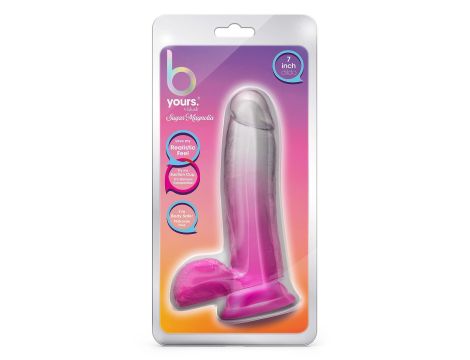 B YOURS SUGAR MAGNOLIA 7 INCH DILDO FUCHSIA