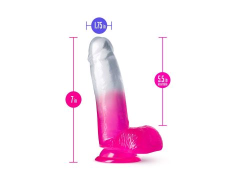 B YOURS SUGAR MAGNOLIA 7 INCH DILDO FUCHSIA - 4