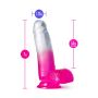 B YOURS SUGAR MAGNOLIA 7 INCH DILDO FUCHSIA - 5