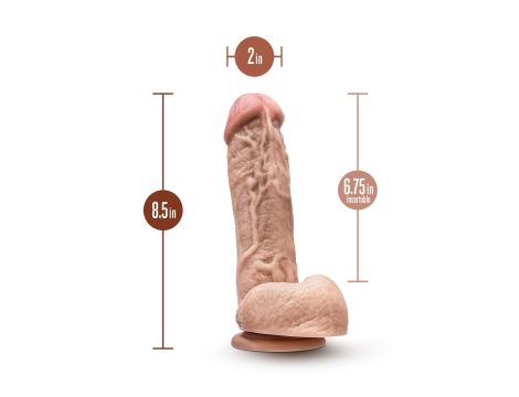 DR. SKIN MR. D 8.5 INCH DILDO WITH BALLS BEIGE - 3