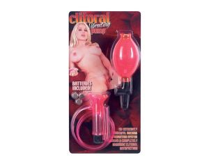 CLITORAL VIBRATING PUMP - CLEAR HOT PINK