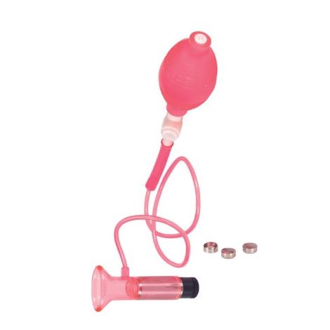 CLITORAL VIBRATING PUMP - CLEAR HOT PINK - 2