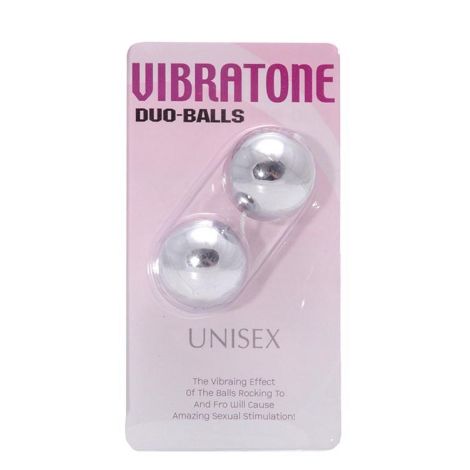 VIBRATONE DUO BALLS SILVER BLISTERCARD