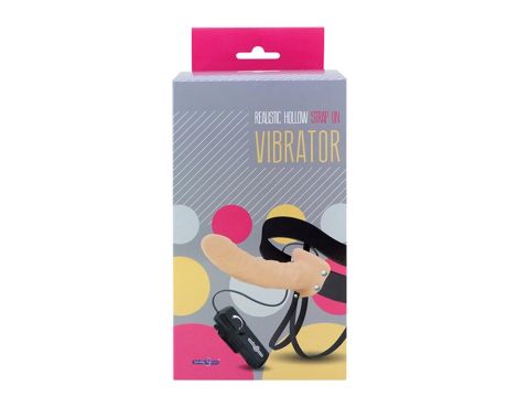 REALISTIC HOLLOW STRAP ON VIBRATOR 8INCH