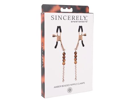 SPORTSHEETS AMBER BEADED NIPPLE CLAMPS