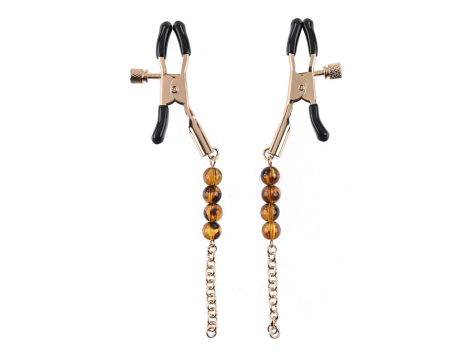 SPORTSHEETS AMBER BEADED NIPPLE CLAMPS - 3