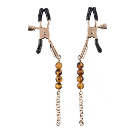 SPORTSHEETS AMBER BEADED NIPPLE CLAMPS - 3