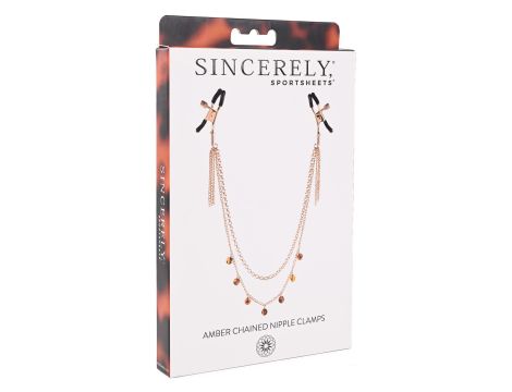 SPORTSHEETS AMBER CHAINED NIPPLE CLAMPS