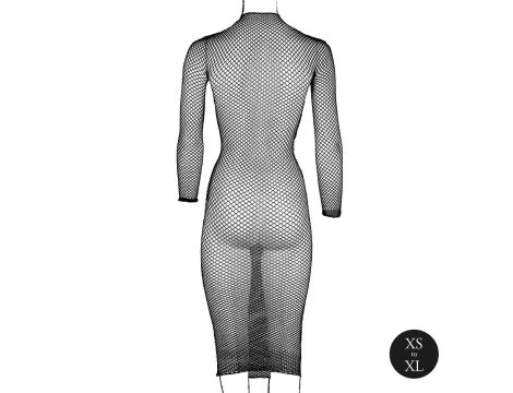 Long dress with fishnet structure and turtle neck. - 10