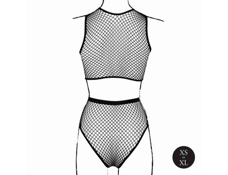 2 piece with crop top, pantie and fishnet structure. - 11