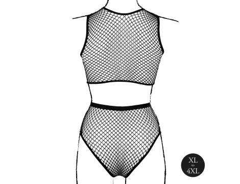 2 piece with crop top, pantie and fishnet structure. - 11