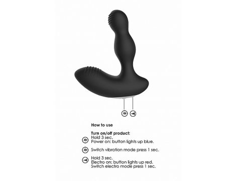 Remote Controlled E-Stim & Vibrating Prostate Massager - Black - 12