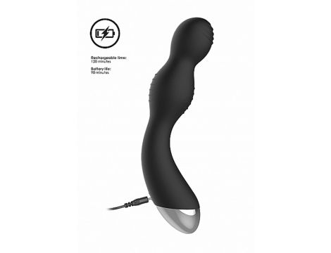 Remote Controlled E-Stim & Vibrating G/P-Spot Vibrator - Black - 12