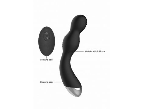 Remote Controlled E-Stim & Vibrating G/P-Spot Vibrator - Black - 13