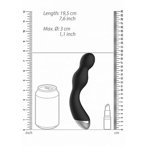 Remote Controlled E-Stim & Vibrating G/P-Spot Vibrator - Black - 3