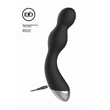 Remote Controlled E-Stim & Vibrating G/P-Spot Vibrator - Black - 12