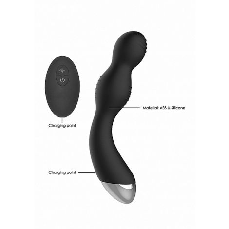 Remote Controlled E-Stim & Vibrating G/P-Spot Vibrator - Black - 13