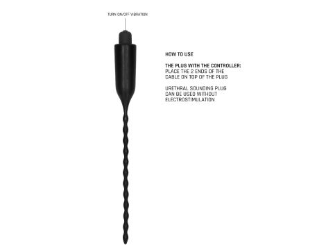 E-Stimulation Vibrating Urethral Sounding Plug - Black - 9