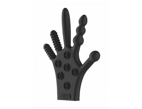 Silicone Stimulation Glove - Black - 4