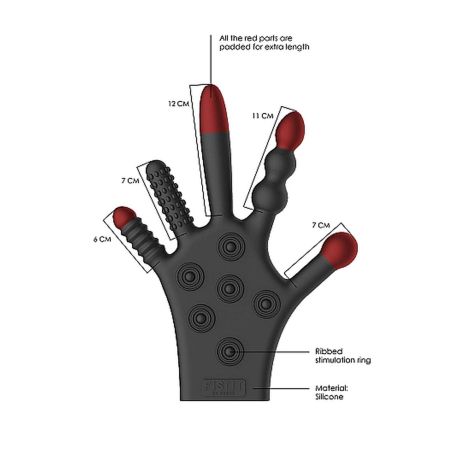 Silicone Stimulation Glove - Black - 5