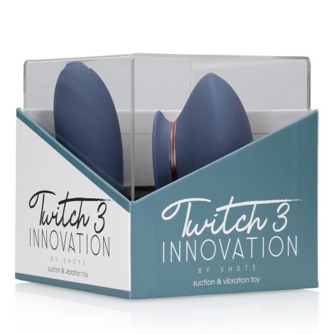 Twitch 3 - Rechargeable Vibrator & Suction - Silicone - 10 Speed - Blue/Grey - 2