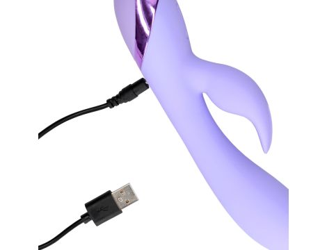 Smooth Silicone Rabbit Vibrator - Digital Lavender - 6