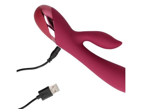 Smooth Silicone Rabbit Vibrator - Dark Cherry - 4