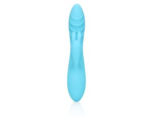 Ribbed Ultra Soft Silicone Rabbit Vibrator - Glacial Blue - image 2