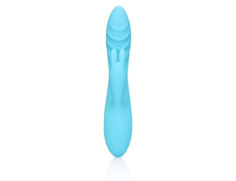 Ribbed Ultra Soft Silicone Rabbit Vibrator - Glacial Blue - 2