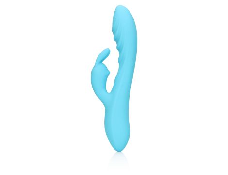 Ribbed Ultra Soft Silicone Rabbit Vibrator - Glacial Blue - 3