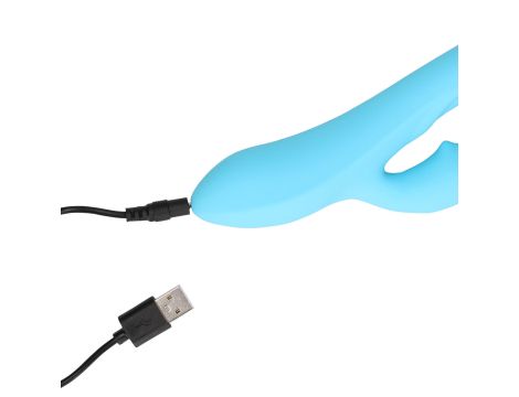 Ribbed Ultra Soft Silicone Rabbit Vibrator - Glacial Blue - 4