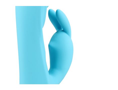 Ribbed Ultra Soft Silicone Rabbit Vibrator - Glacial Blue - 7