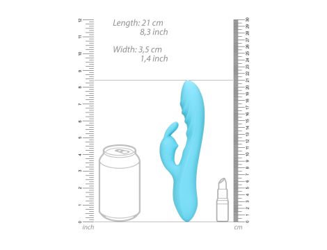 Ribbed Ultra Soft Silicone Rabbit Vibrator - Glacial Blue - 10