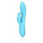 Ribbed Ultra Soft Silicone Rabbit Vibrator - Glacial Blue - 2