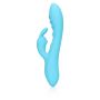 Ribbed Ultra Soft Silicone Rabbit Vibrator - Glacial Blue - 4