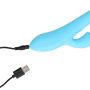 Ribbed Ultra Soft Silicone Rabbit Vibrator - Glacial Blue - 5