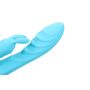 Ribbed Ultra Soft Silicone Rabbit Vibrator - Glacial Blue - 6