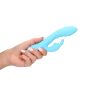 Ribbed Ultra Soft Silicone Rabbit Vibrator - Glacial Blue - 7