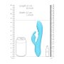 Ribbed Ultra Soft Silicone Rabbit Vibrator - Glacial Blue - 11