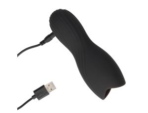 Vibrating Masturbator Sleeve - Licorice Black - image 2