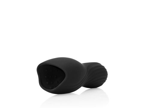 Vibrating Masturbator Sleeve - Licorice Black - 5