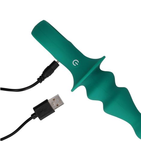 Pawn Shaped Anal Vibrator - Peacock Plume - 2