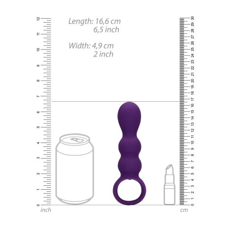 Teardrop Shaped Anal Vibrator - Clear Purple - 10