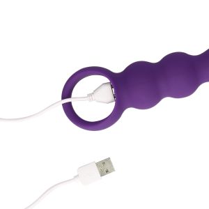 Teardrop Shaped Anal Vibrator - Clear Purple - image 2