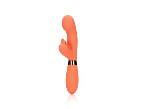 Silicone Rabbit Vibrator with Ribbed Clitoral Stimulator