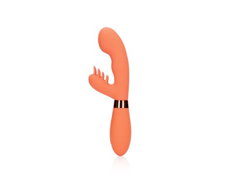 Silicone Rabbit Vibrator with Ribbed Clitoral Stimulator - 3