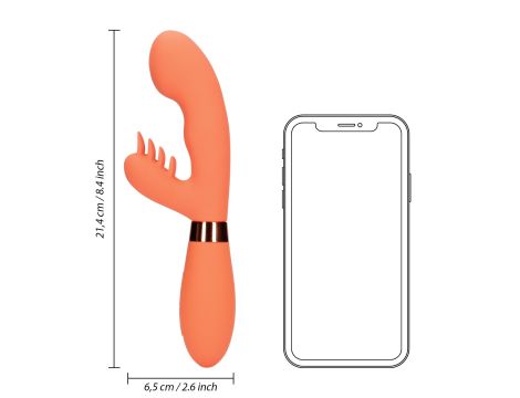 Silicone Rabbit Vibrator with Ribbed Clitoral Stimulator - 11